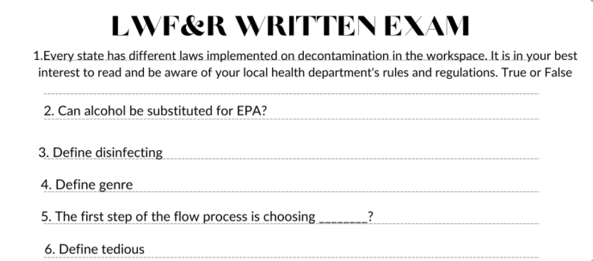 Lashing With Flow & Rhythm Written Exam
